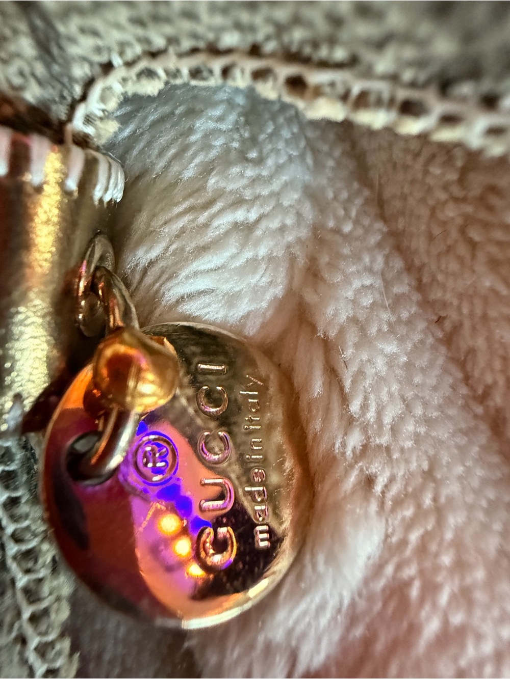 Gucci Gold and Brown Leather Dog Keyring Charm - Picture 8 of 10